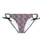 Pink Tropical Bliss Loop Tie Side Bikini Bottom (AOP)