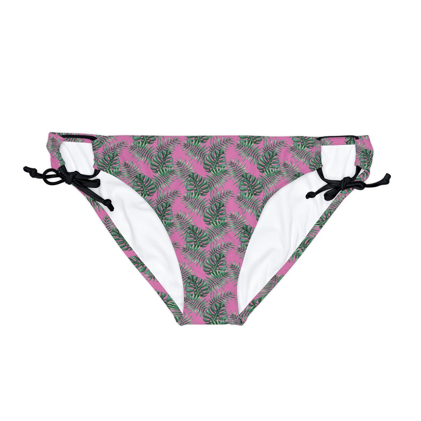 Pink Tropical Bliss Loop Tie Side Bikini Bottom (AOP)