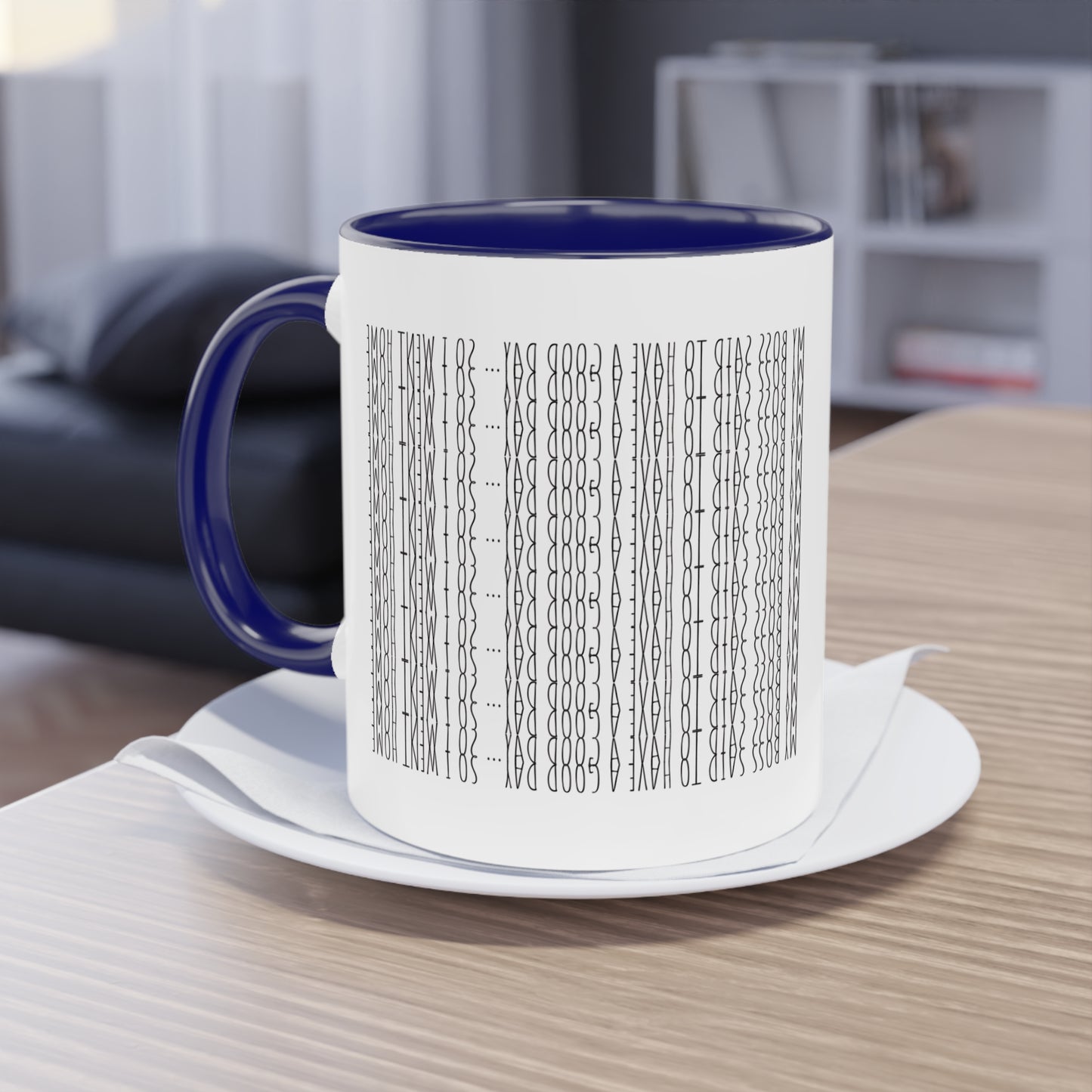 Two Tone Funny Hidden Message Mug - “My Boss said to have a good day… so I went home.”- Viral Optical Illusion Mug - Secret Sarcastic Work Message - Dishwasher Safe, Unique Gifts for Coffee Lovers, Home & Office Decor, Holiday Present.