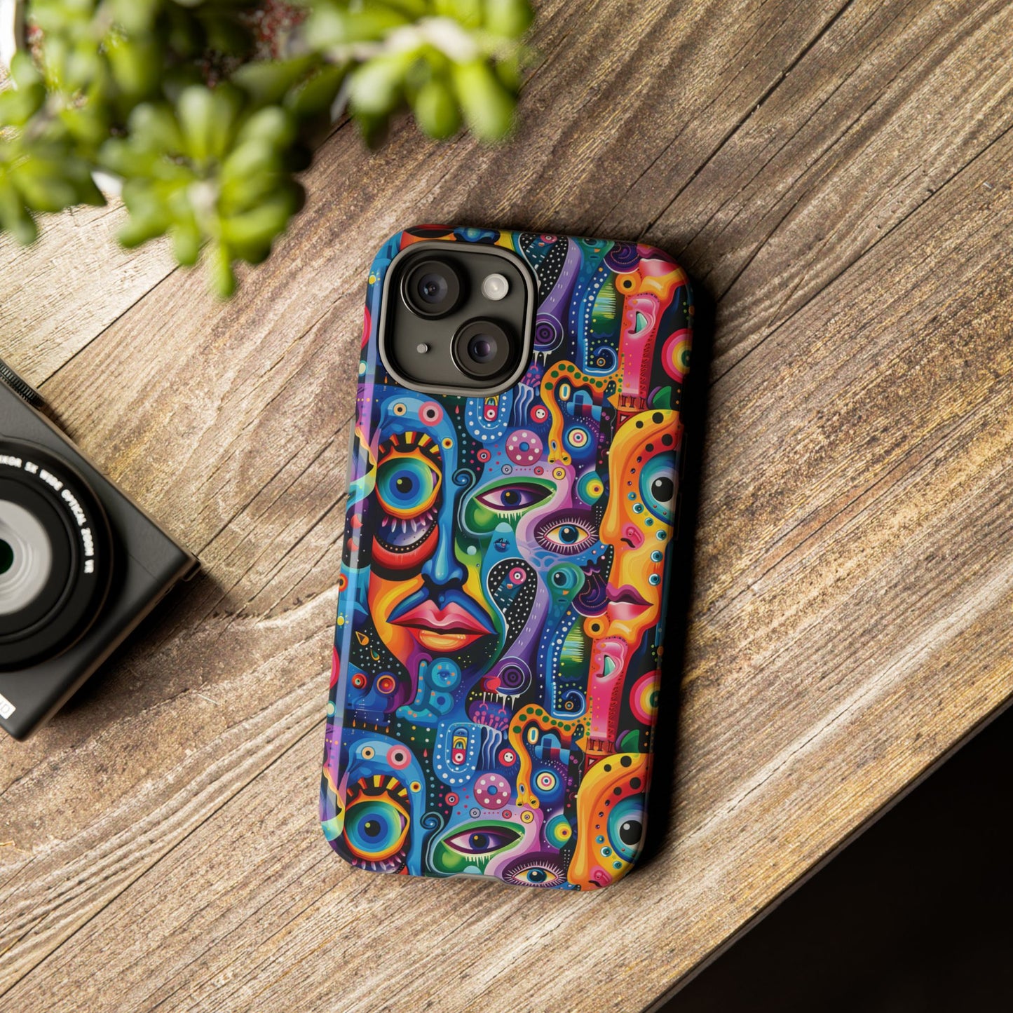 Psychedelic Visions Colorful Art iPhone Case - Tough Cases with Vibrant Abstract Design