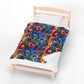 Psychedelic Visions Vibrant Abstract Faces Velveteen Plush Blanket