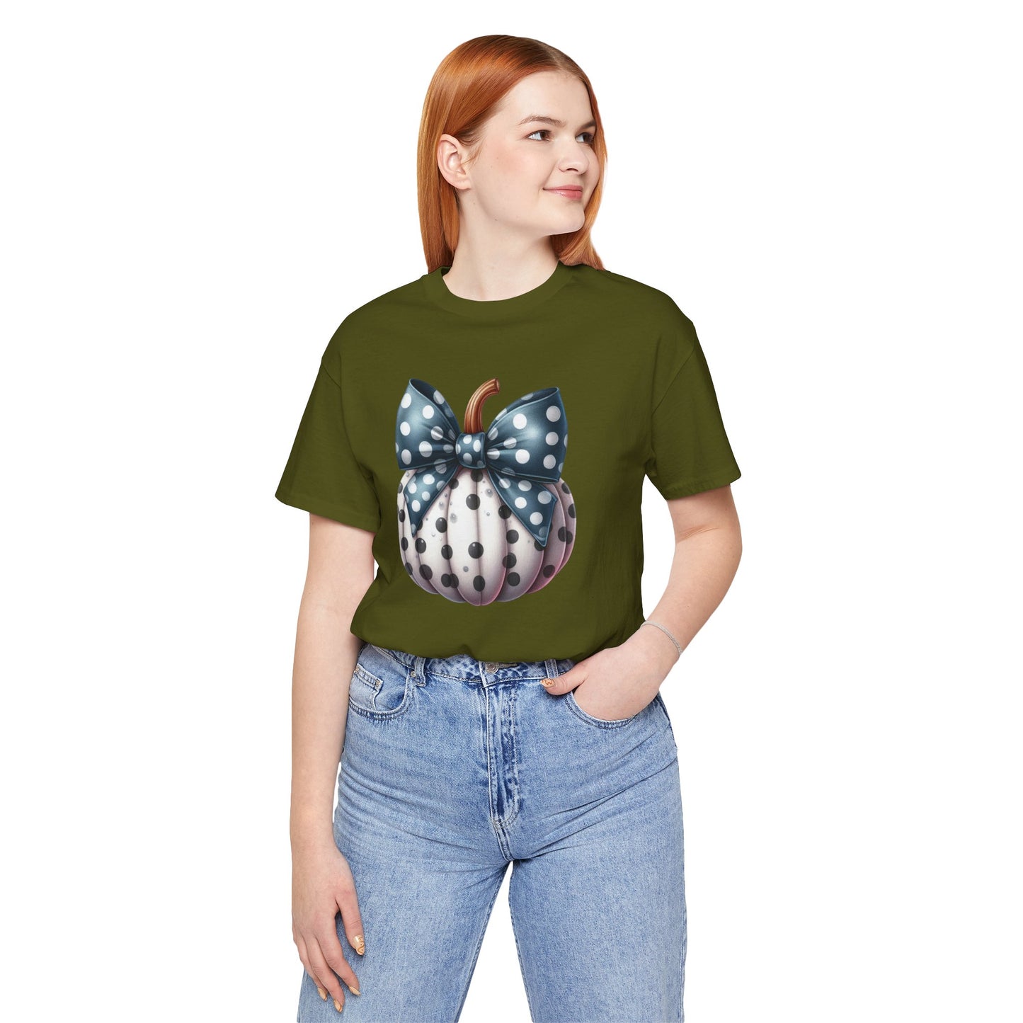 Polka Dot Pumpkin Charm Unisex Jersey Short Sleeve Tee