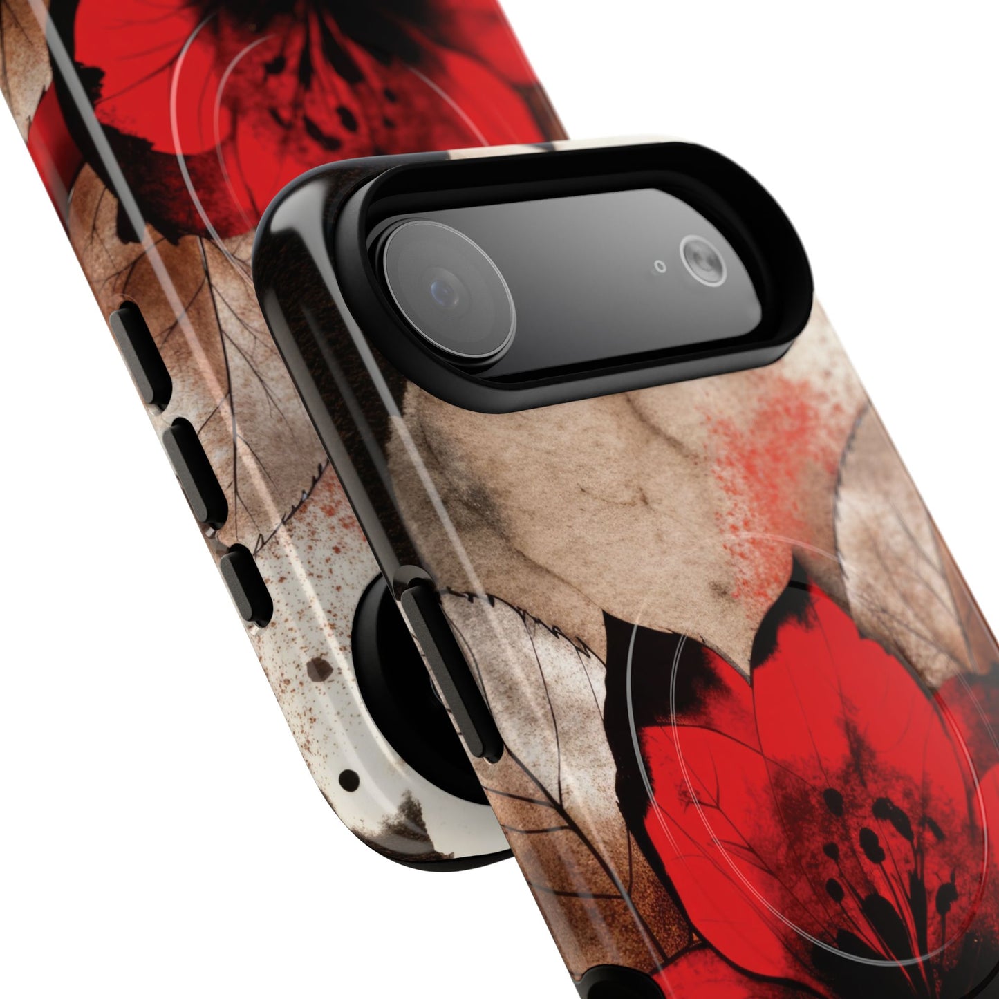 Velvet Petal Storm Tough iPhone Magnetic Cases - Stylish Protection for Your Device, Gift for Nature Lovers, Ideal for Birthdays, Holidays