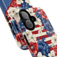 Personalized Stars, Stripes & Petals Tough Magnetic MagSafe Case, Patriotic Cover, Floral Design, Durable Protection, Gift for Her, Summer Vibes