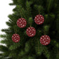 Red Snowflake Elegance Ceramic Ornaments (1pcs, 5pcs, 10pcs, 20pcs)