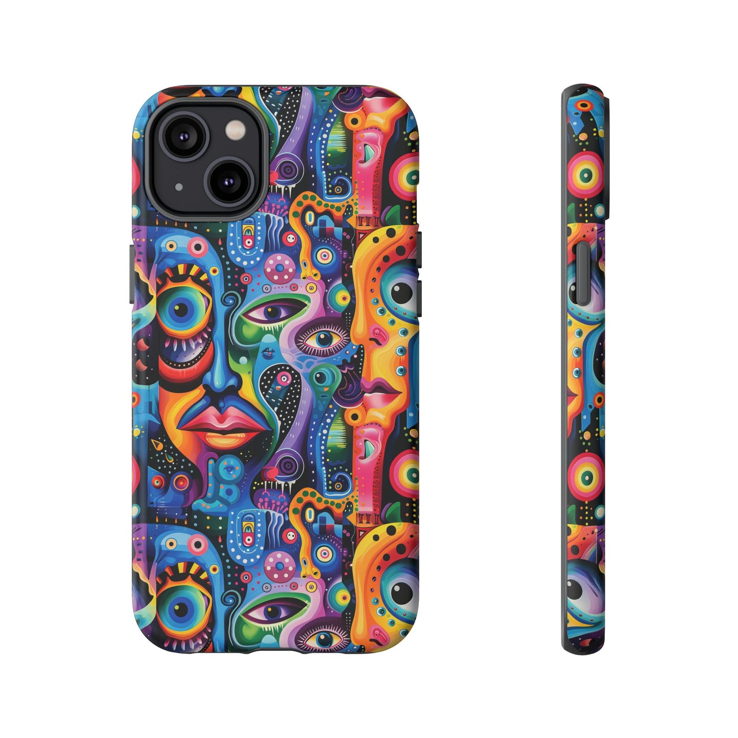 Psychedelic Visions Colorful Art iPhone Case - Tough Cases with Vibrant Abstract Design