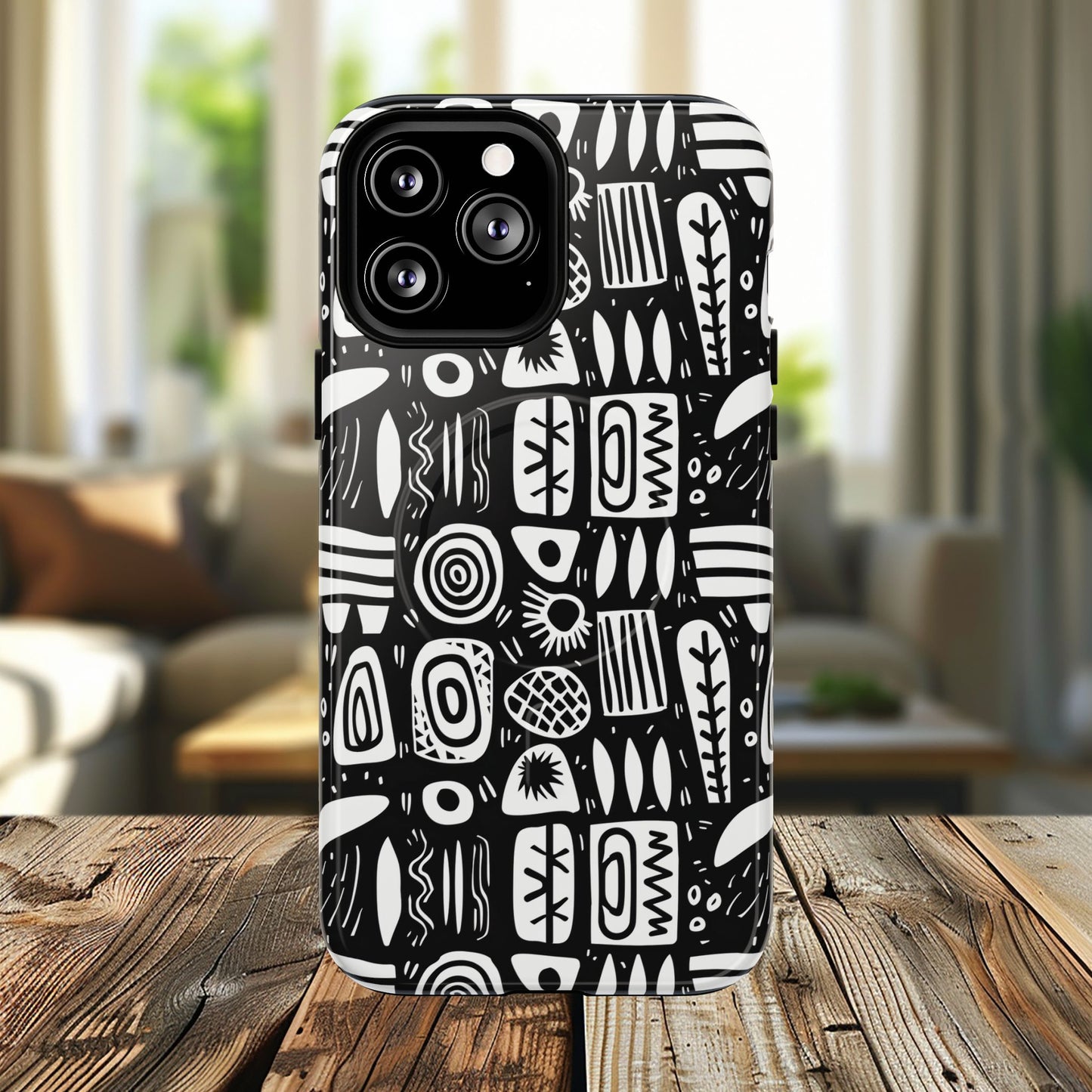 Modern Abstract Geometric Tough Magnetic Phone Case, Durable Phone Accessory, Gift for Him or Her, Artistic Design, Modern Decor