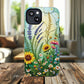 Floral Stained Harmony Glass Tough Magnetic Phone Case | Nature Inspired Design | Durable Protection | Gift for Nature Lovers | Spring Vibe