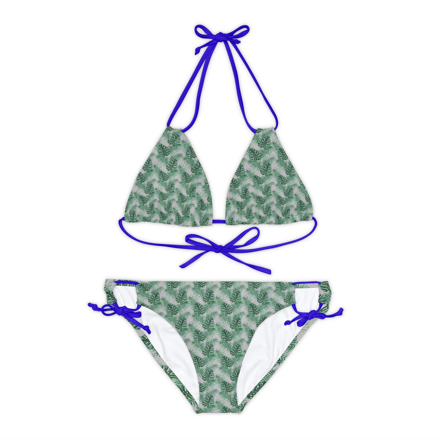 Grey Tropical Bliss Strappy Bikini Set (AOP)