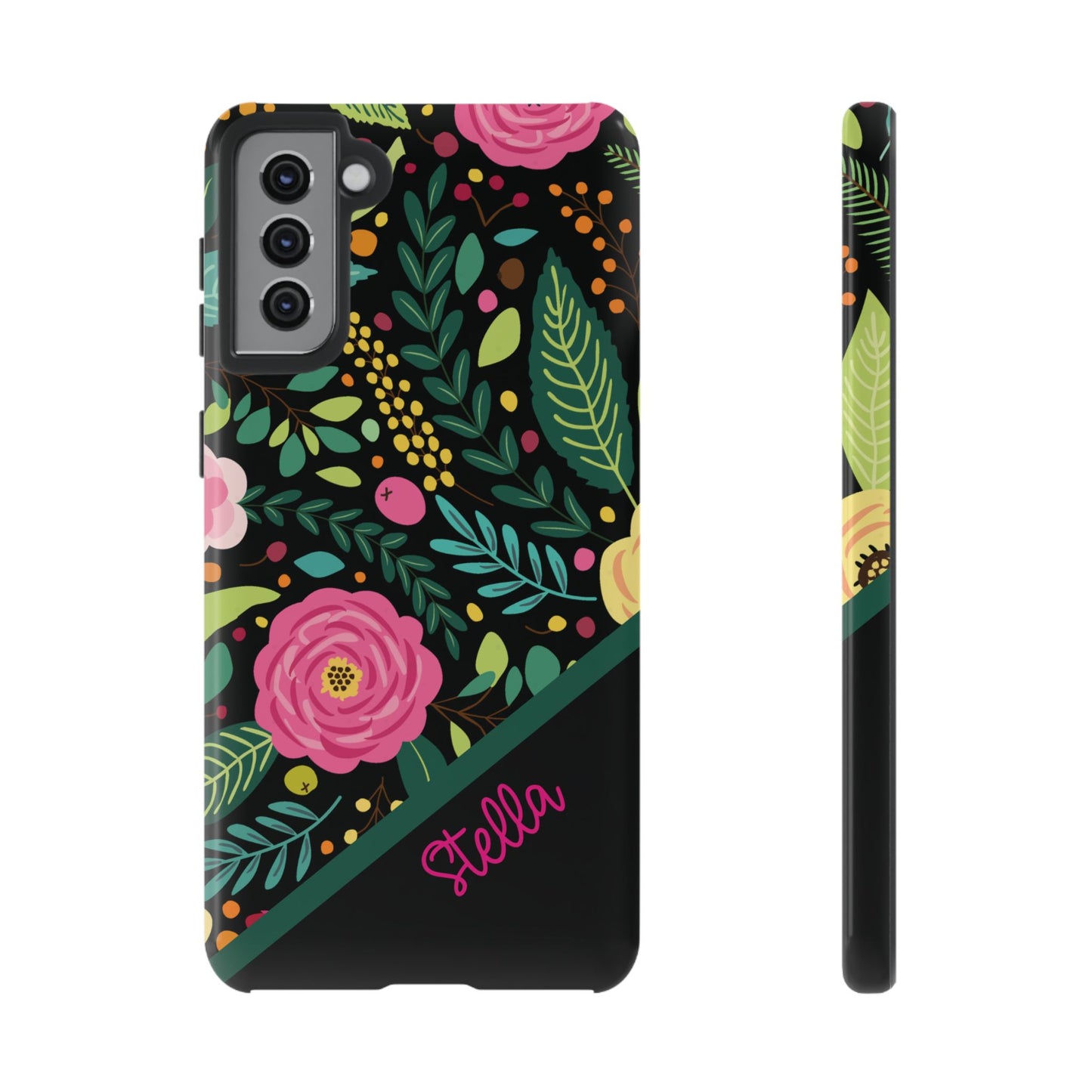 Personalized Floral Fantasy Samsung and Google Pixal Phone Case – Personalized Tough Cases with Colorful Garden Design