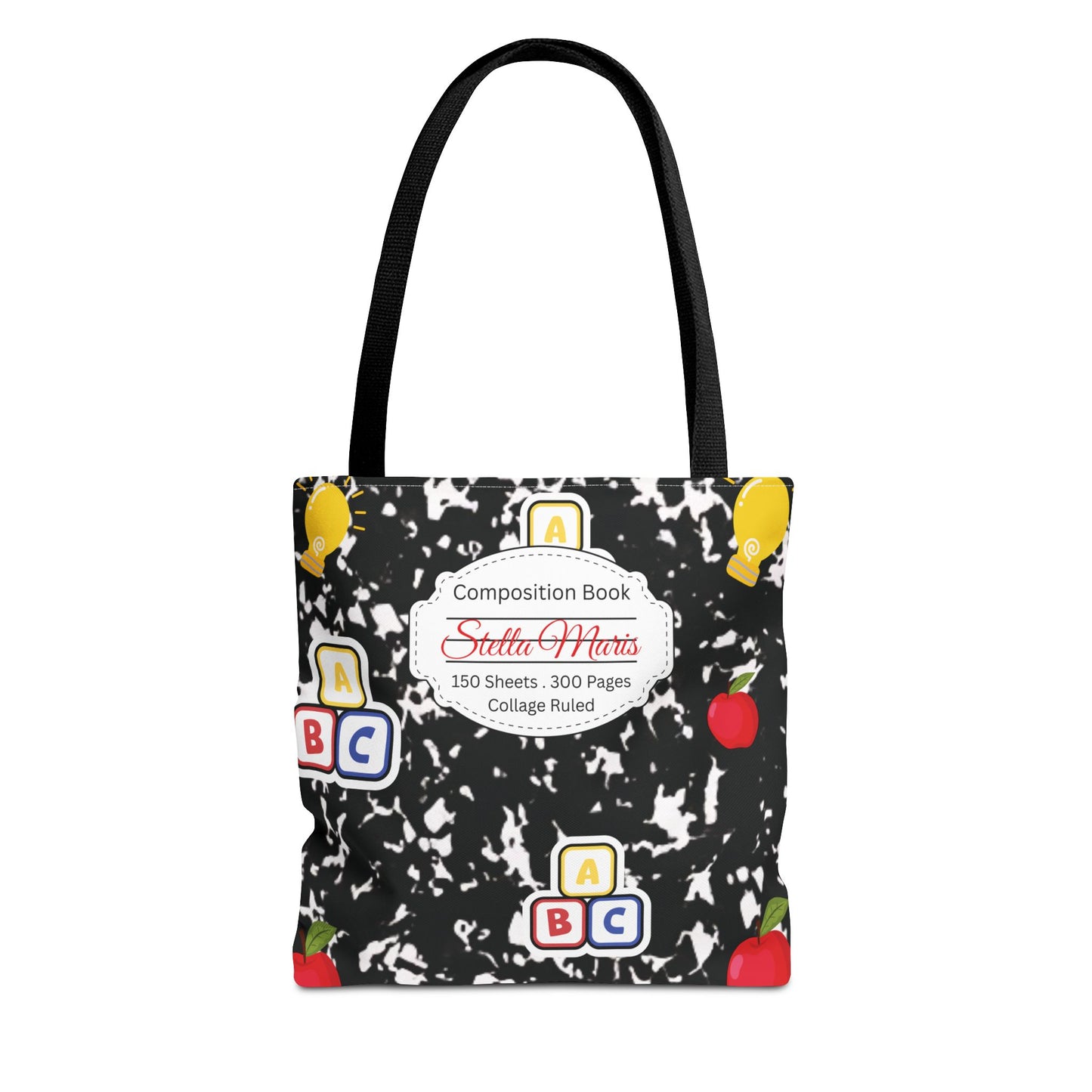 Personalized Composition Book InspiredTote Bag, Back to School Tote, Teacher Gift, Kids Bag, Custom Name Bag, Educational Accessories, Back to School Tote Bag.