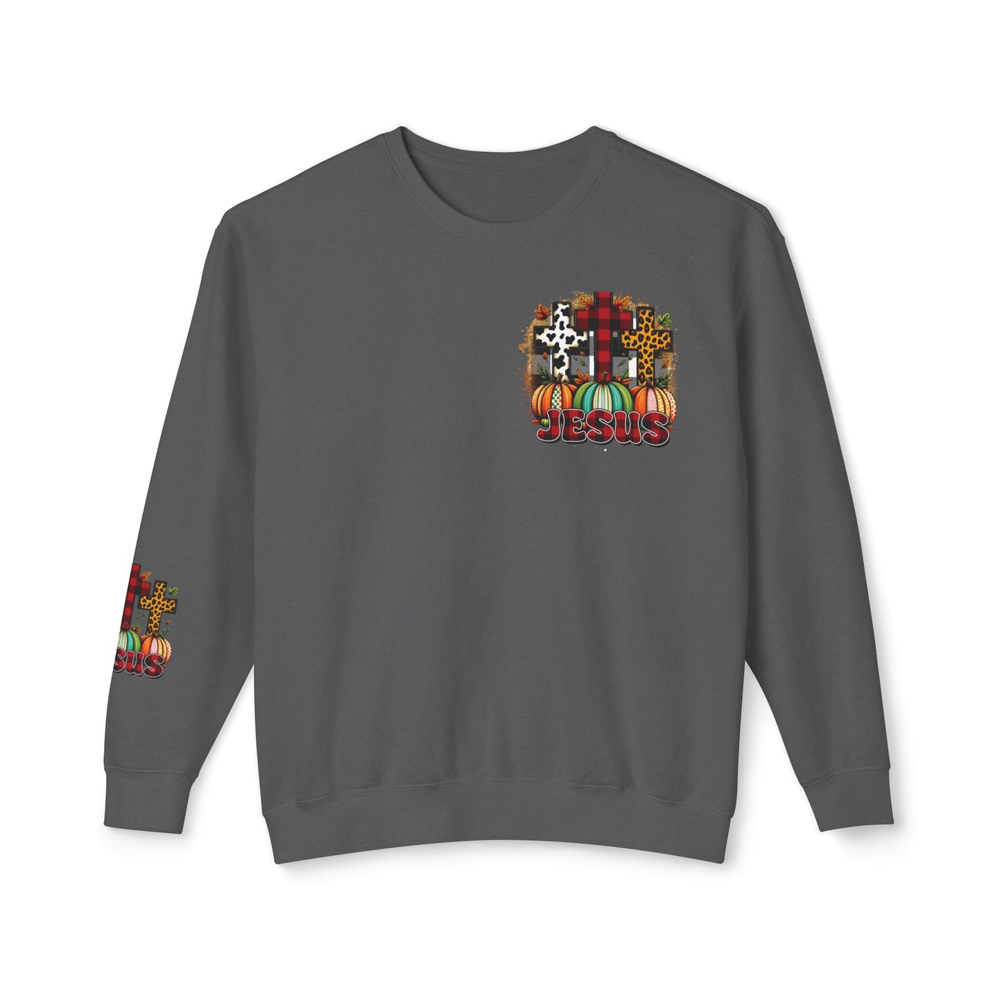 Faithful Harvest Cross Unisex Lightweight Crewneck Sweatshirt