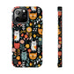 Whimsical Feline Garden iPhone and Samsung Tough Phone Cases