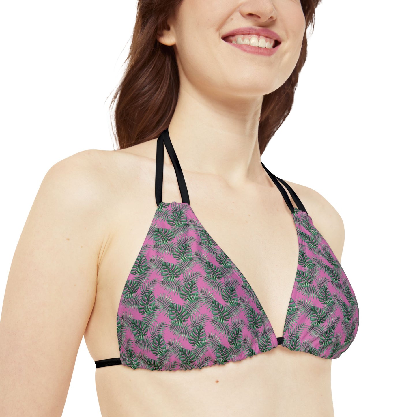 Pink Tropical Bliss Strappy Bikini Set (AOP)- (PY)