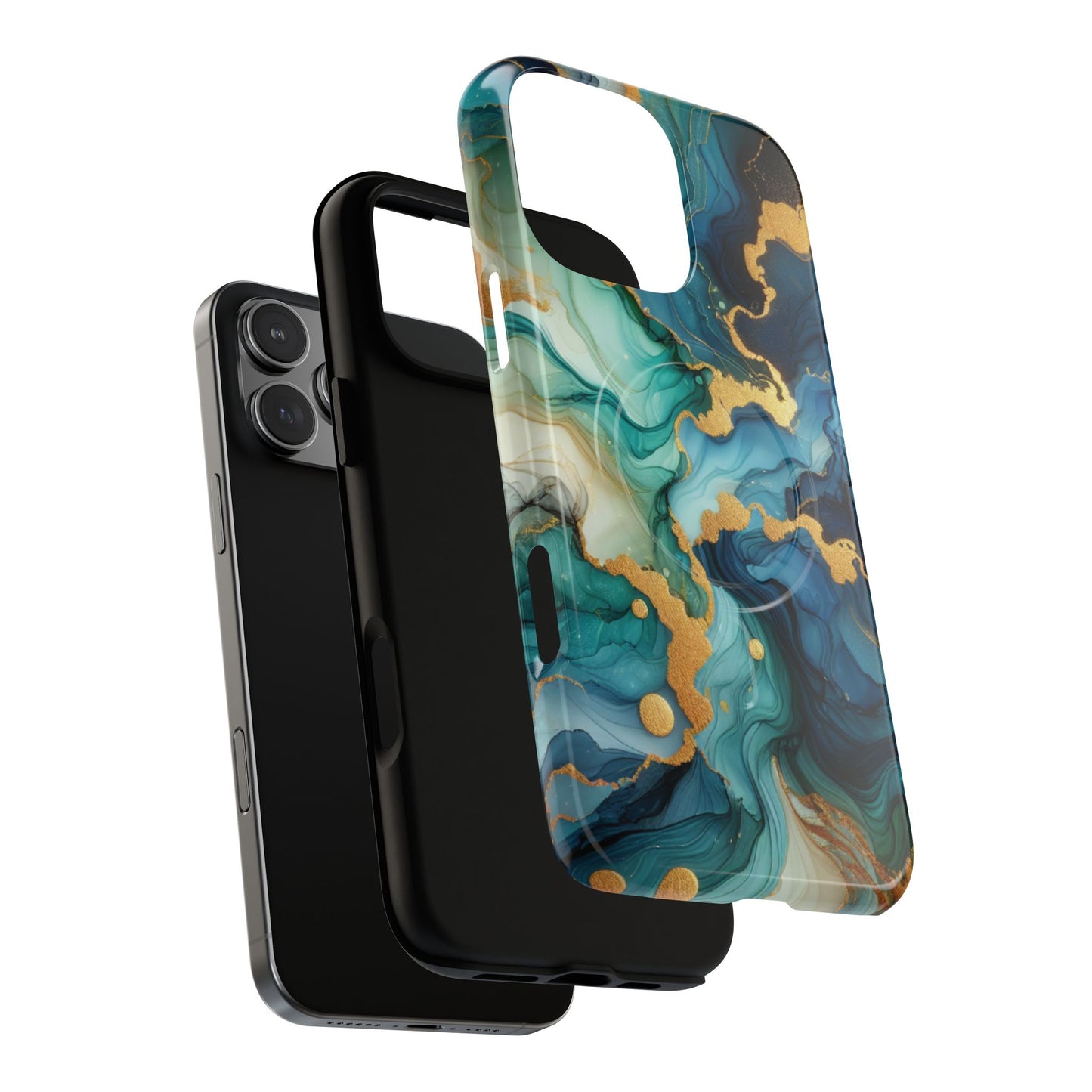Ocean Quartz Luxe Marble Pattern Tough Magnetic iPhone Case, Phone Accessories, Luxury Gift, Durable iPhone Cover, Unique Design for iPhone Users.