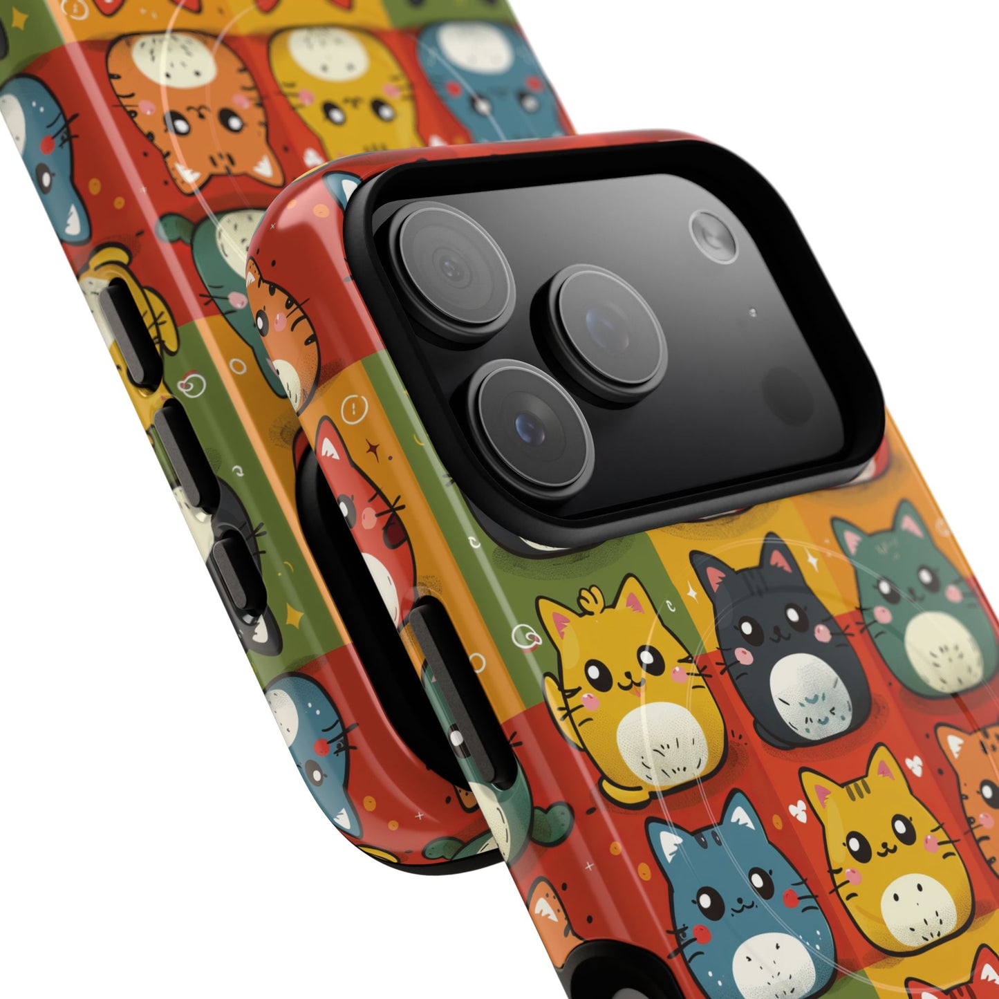 Cute Kawaii Cat iPhone Case, Tough Magnetic iPhone Case, Animal Lover Gift, Kawaii iPhone Cover, Fun Cat Design