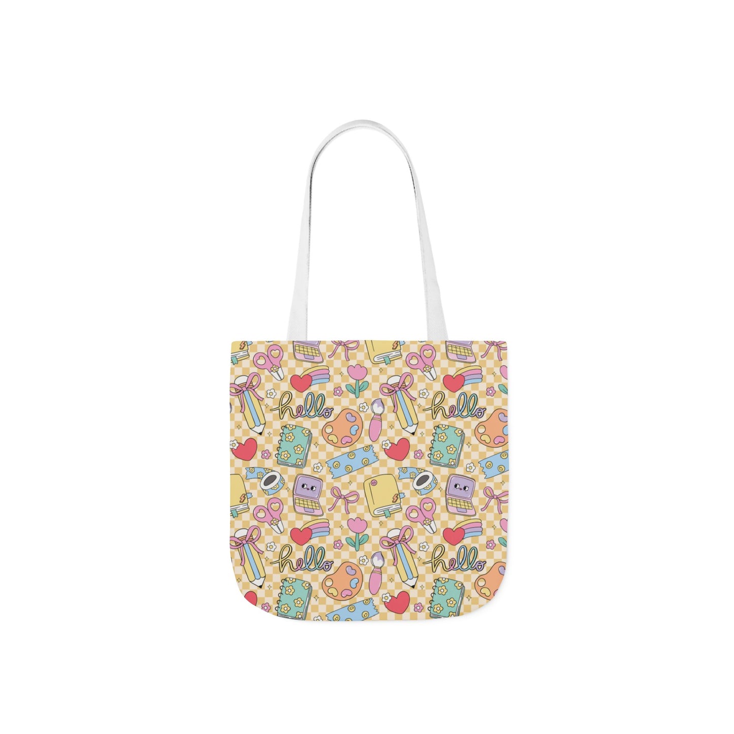 Personalized Doodle Daydream Composition Book Inspired Canvas Tote Bag with Colorful Straps, Cute School Bag, Eco-Friendly Tote, Back to School Shopping Bag, Teacher Gift Idea