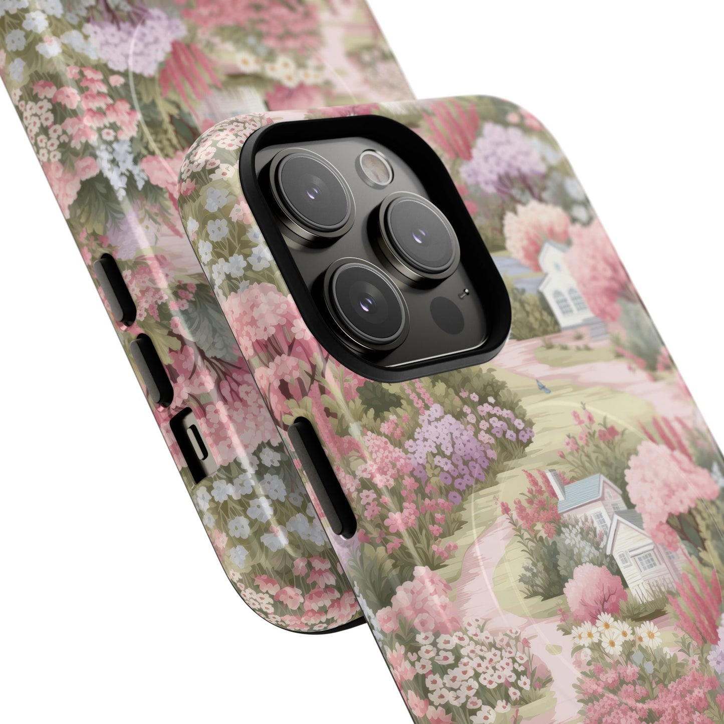 Whispers of Spring Lane Tough iPhone Magnetic Case, Floral iPhone Protection, Gift for Nature Lovers, Spring Accents, Durable Design, Customizable iPhone Cases