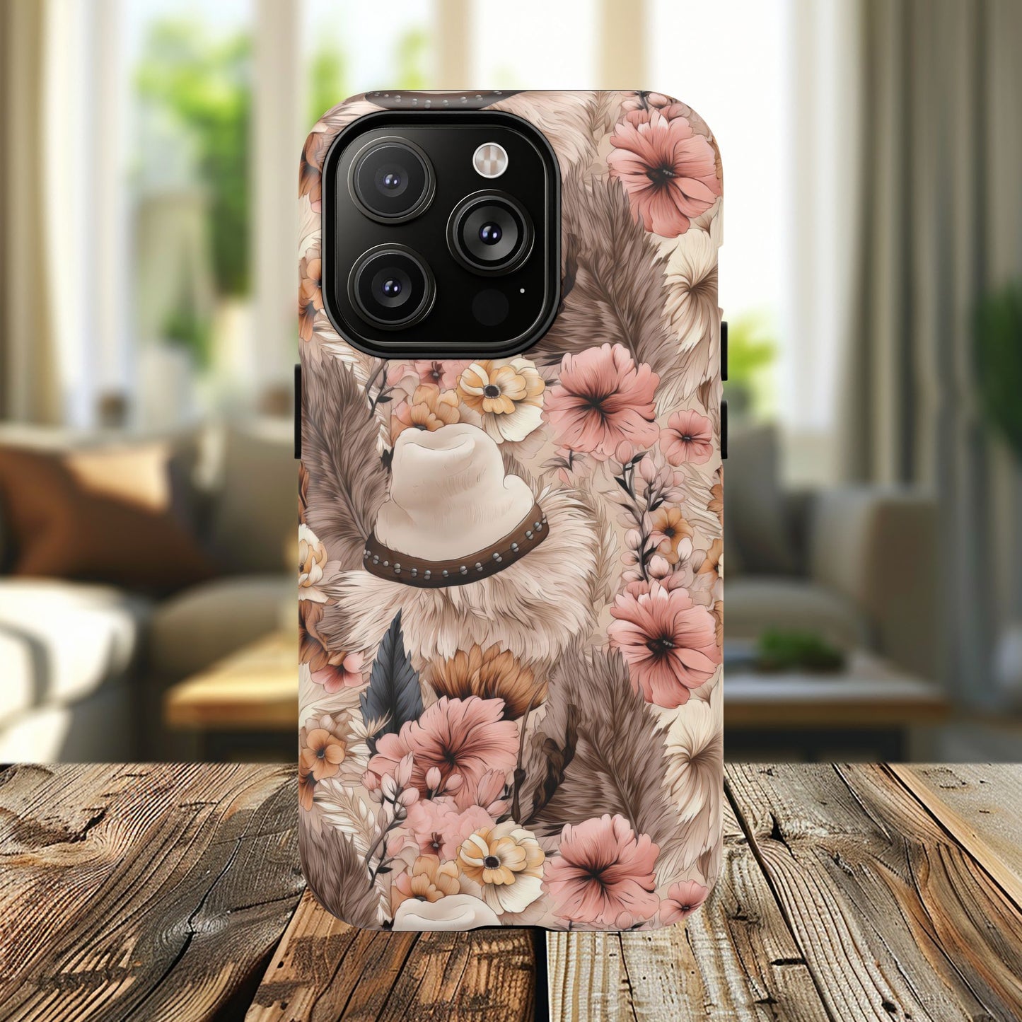 Western Boho Tough iPhone Magnetic Case - Bohemian Style, Durable Protection, Unique Gift, Trendy Accessory, iPhone Cover