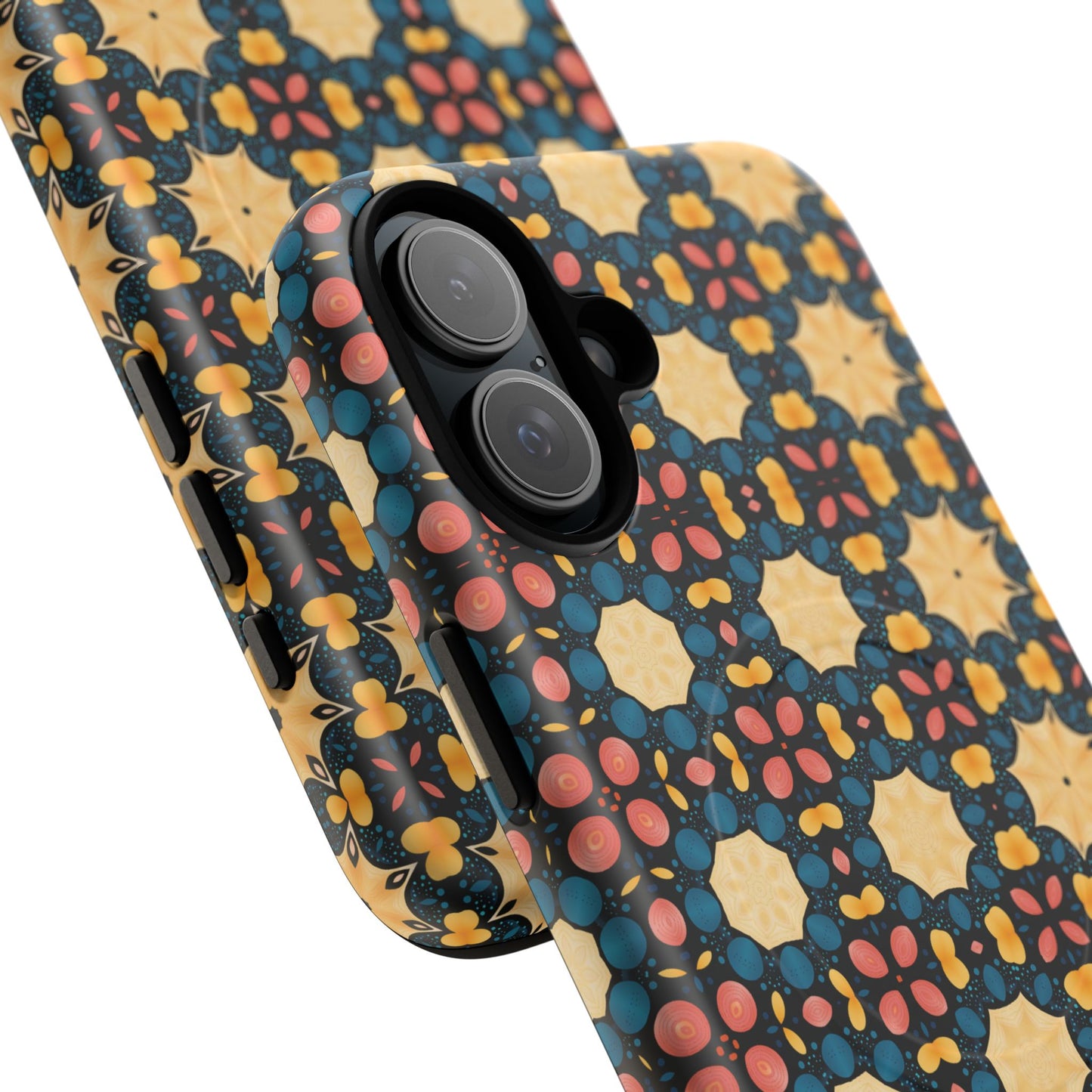 Celestial Spice Tiling Colorful Tough Magnetic iPhone Case, Unique iPhone Cover, Artistic Mobile Shell, Durable Design Accessory, Trendy Gift Idea, MagSafe® iPhone Case.