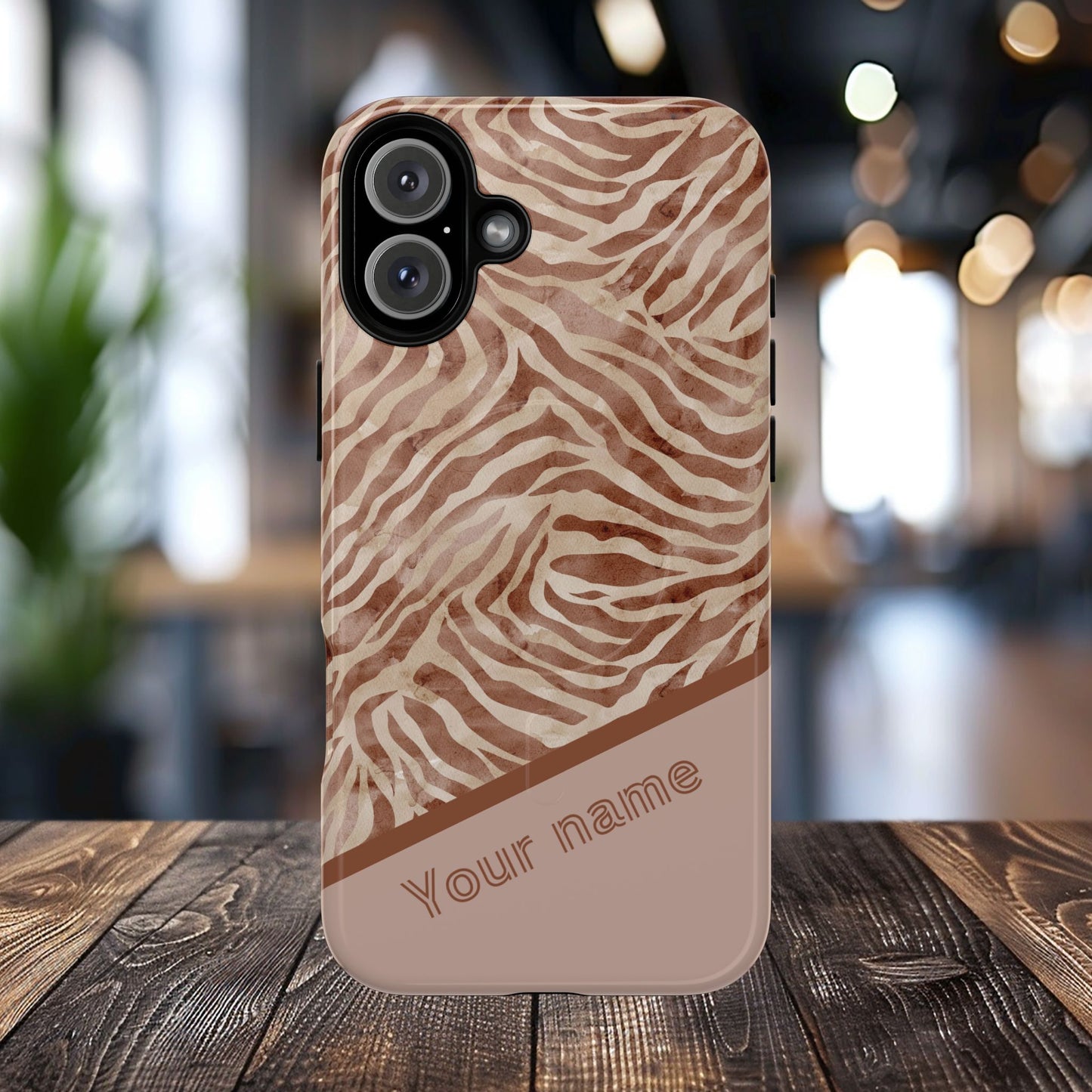 Personalized Zebra Print - Tough MagSafe® Magnetic Cases for Stylish Protection, Gifts for Wildlife Lovers, Trendy Accessories iPhone® 13, 14, iPhone 15, iPhone 16, iPhone 17, Pro, Pro Max, Plus Cases.