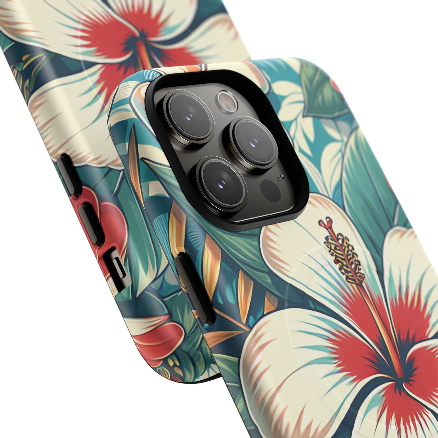 Tropical Hibiscus MagSafe® iPhone® Tough Case - Stylish Phone Protection Gift for Nature Lovers, Vibrant, Summer Vibes.
