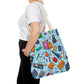 Blue Academic Adventures Tote Bag