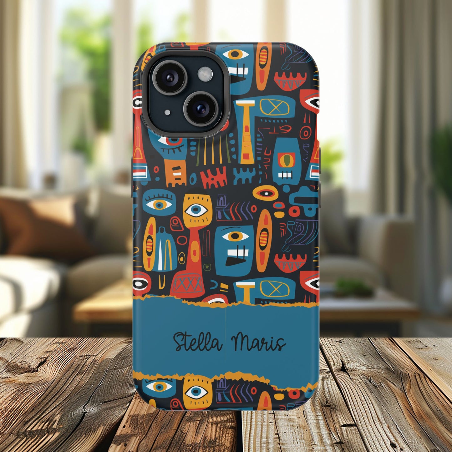 Personalized Colorful Abstract Faces Clear Impact-Resistant Case