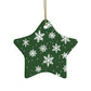Green Snowflake Elegance Ceramic Ornaments (1pcs, 5pcs, 10pcs, 20pcs)