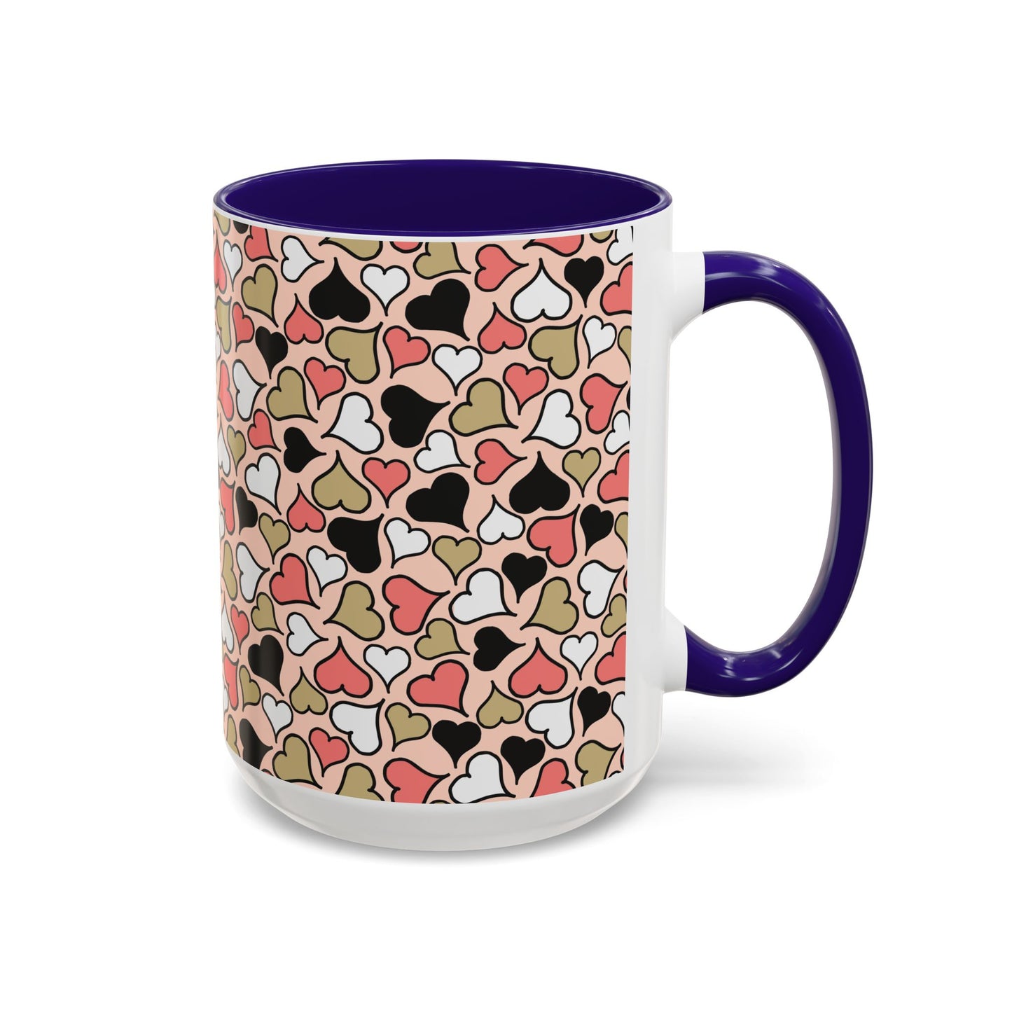 Heart Patterned Coffee Mug - Colorful Love Design, Perfect for Gifts & Celebrations
