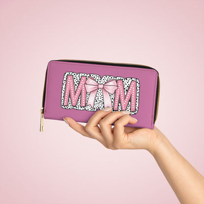 Coquette MOM Zipper Wallet, Mom Gift, Stylish Coin Purse, Trendy Wallet for Mother's Day, Personalized Mother's Wallet.