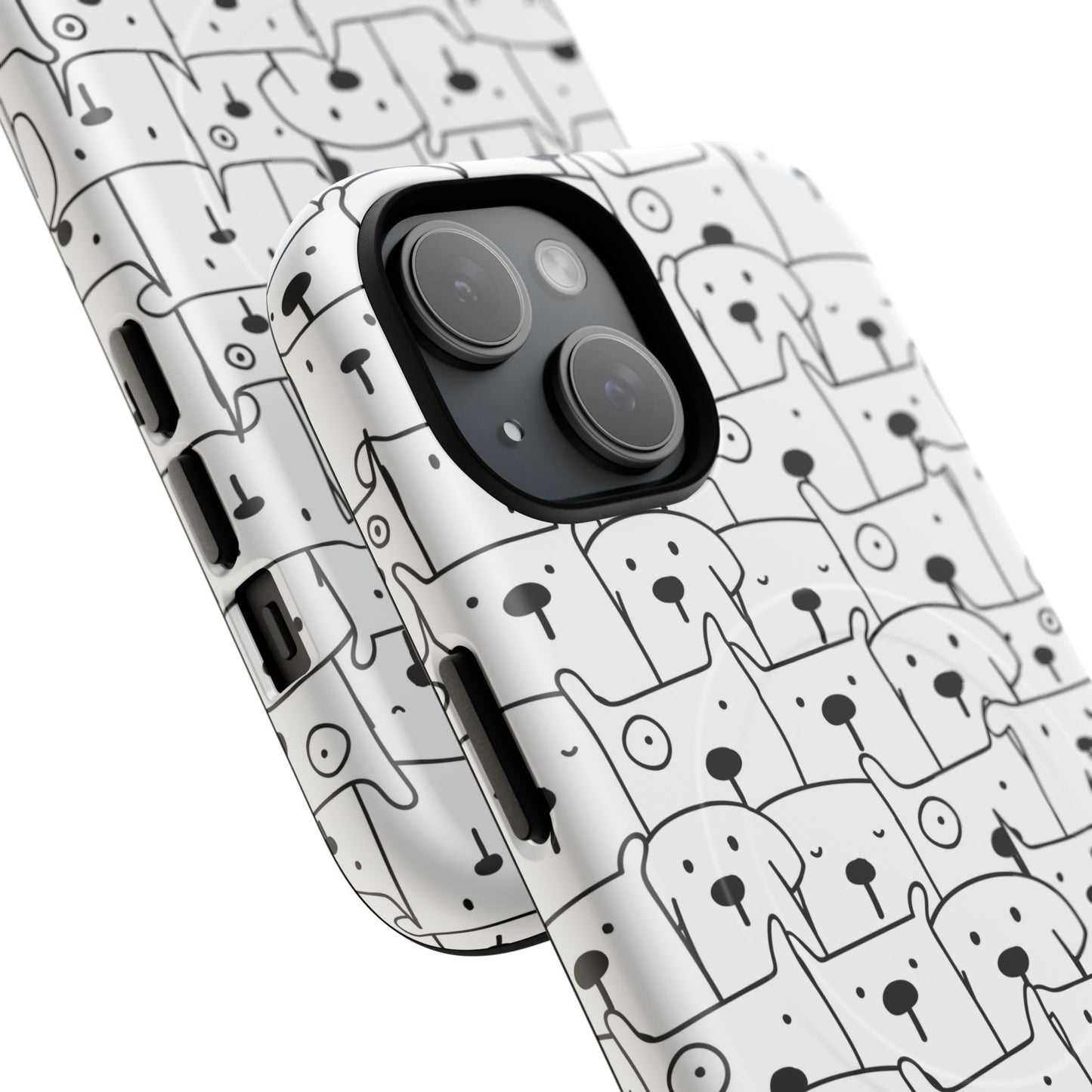 Cute Woof Line-Up iPhone Case, Tough Magnetic Case for Pet Lovers, Stylish Phone Accessory, Gift for Dog Owners, Protective Pet Case