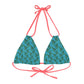 Turquoise Tropical Bliss Strappy Triangle Bikini Top (AOP)- (PY)