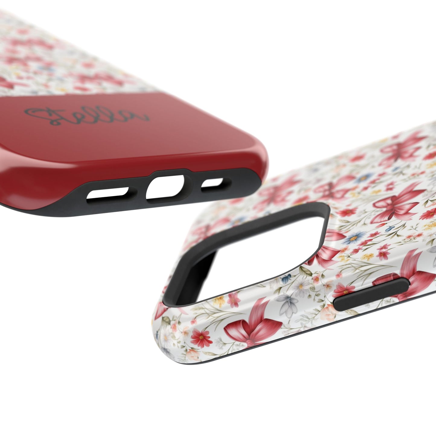 Personalized Rosette Coquette Floral Bow iPhone and Samsung Impact-Resistant Case — Custom Name Case