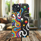 Vibrant Yin Yang Pop Splash Tough Magnetic iPhone Cases, Bold Artwork, Customizable Protection, Gift for Tech Lovers, Colorful iPhone Accessories