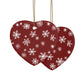 Red Snowflake Elegance Ceramic Ornaments (1pcs, 5pcs, 10pcs, 20pcs)