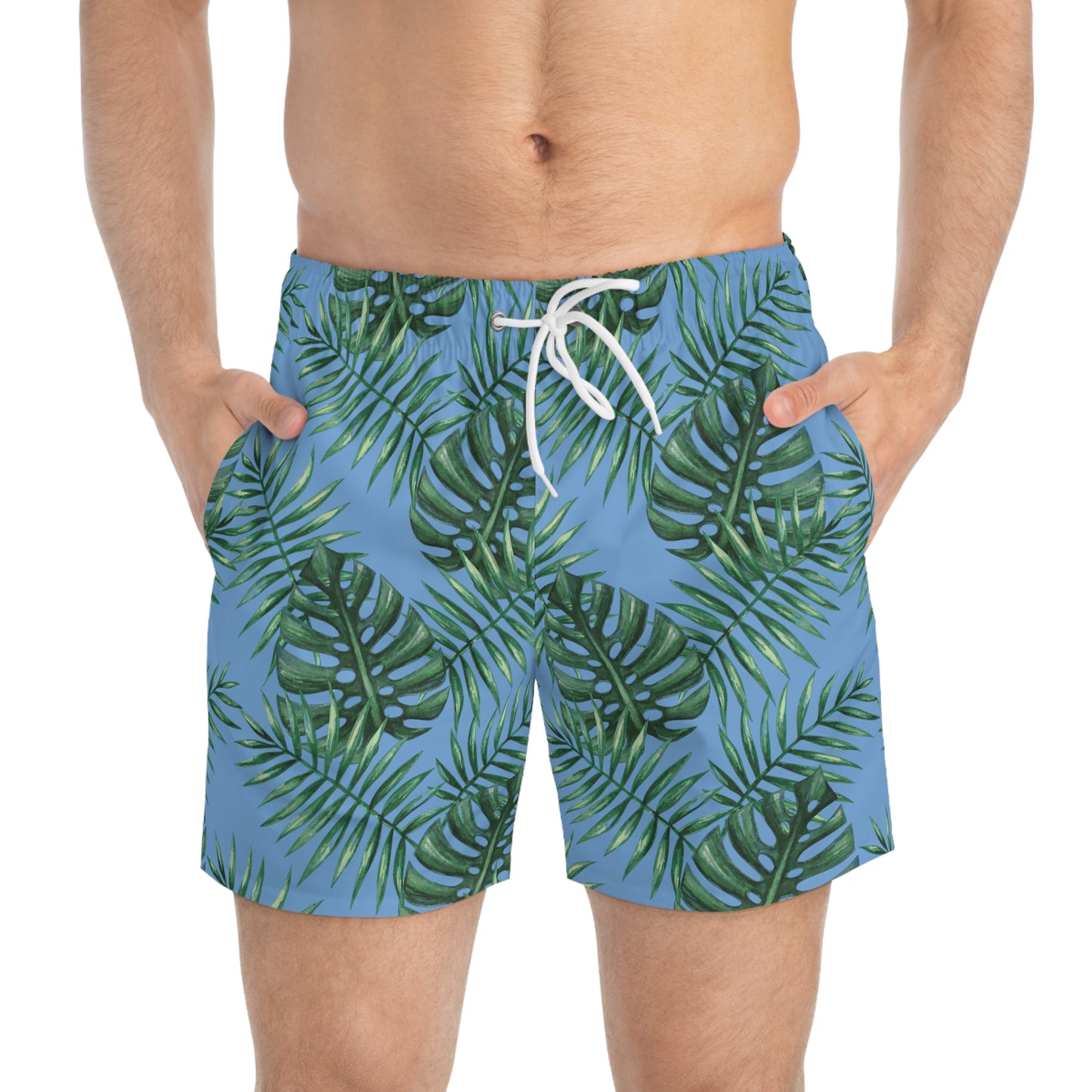 Blue Tropical Bliss Swim Trunks (AOP)