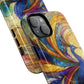 Mosaic Peacock Feathers Magnetic Phone Case, Tough Phone Shell, Vibrant Art Case, Gift for Her, Unique Phone Accessory, Wildlife Lover's Gift, Stained Glass Case.