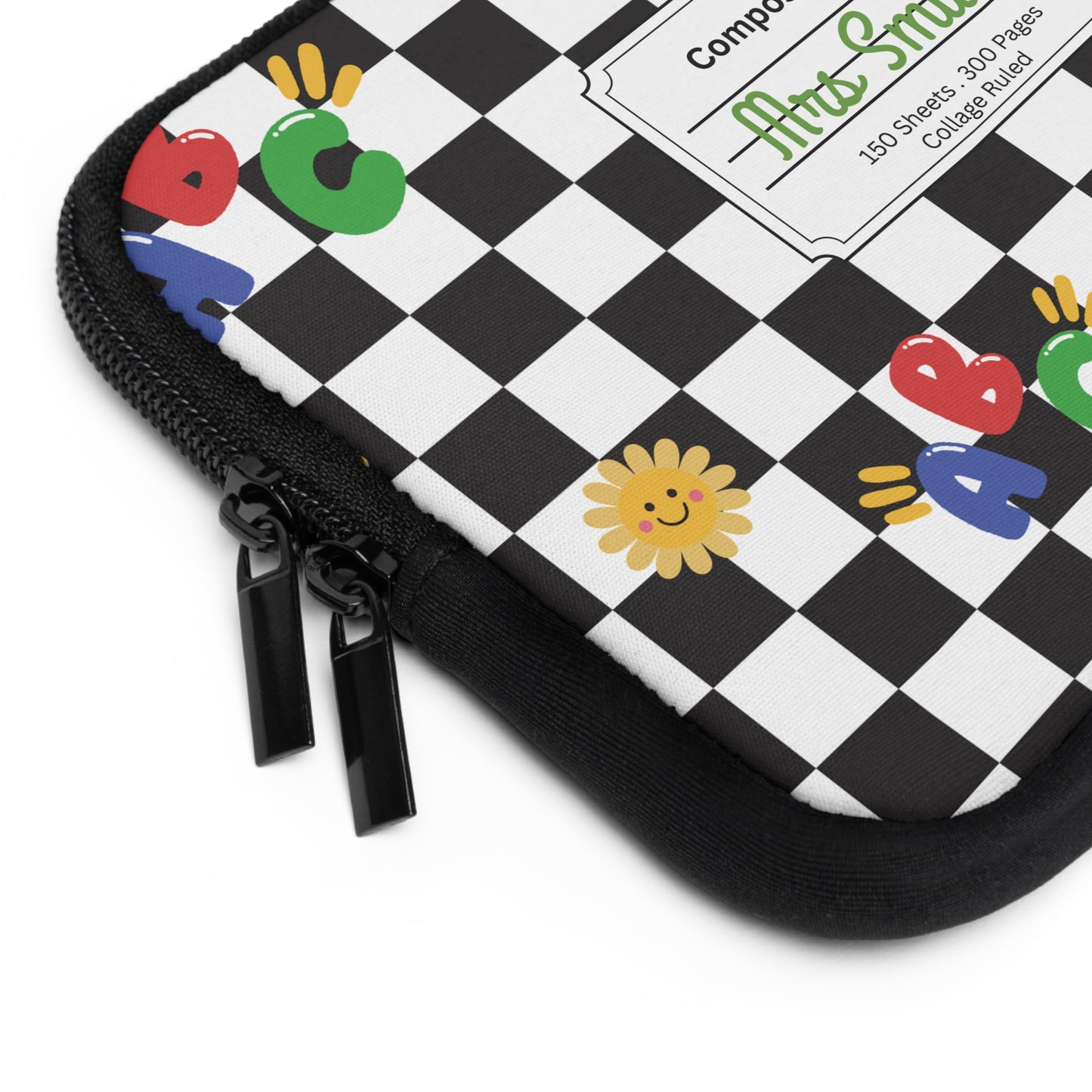 Personalized Schoolyard Chic Laptop Sleeve with Composition Book Inspired Design, Customizable Tech Case, School Supplies, Gift for Students, College Essentials, Back to School