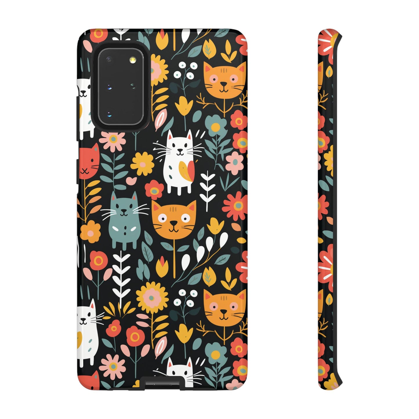 Whimsical Feline Garden iPhone, Samsung or Google Pixel Tough Cases