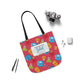 Personalized Kawaii Composition Book Inspired Canvas Tote Bag with Colorful Straps, Cute School Bag, Eco-Friendly Tote, Back to School Shopping Bag, Teacher Gift Idea