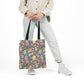 Personalized Black Doodle Daydream Composition Book Inspired Canvas Tote Bag with Colorful Straps, Cute School Bag, Eco-Friendly Tote, Back to School Shopping Bag, Teacher Gift Idea