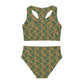 Brown Tropical Bliss Girls Two Piece Swimsuit (AOP)- (PY)