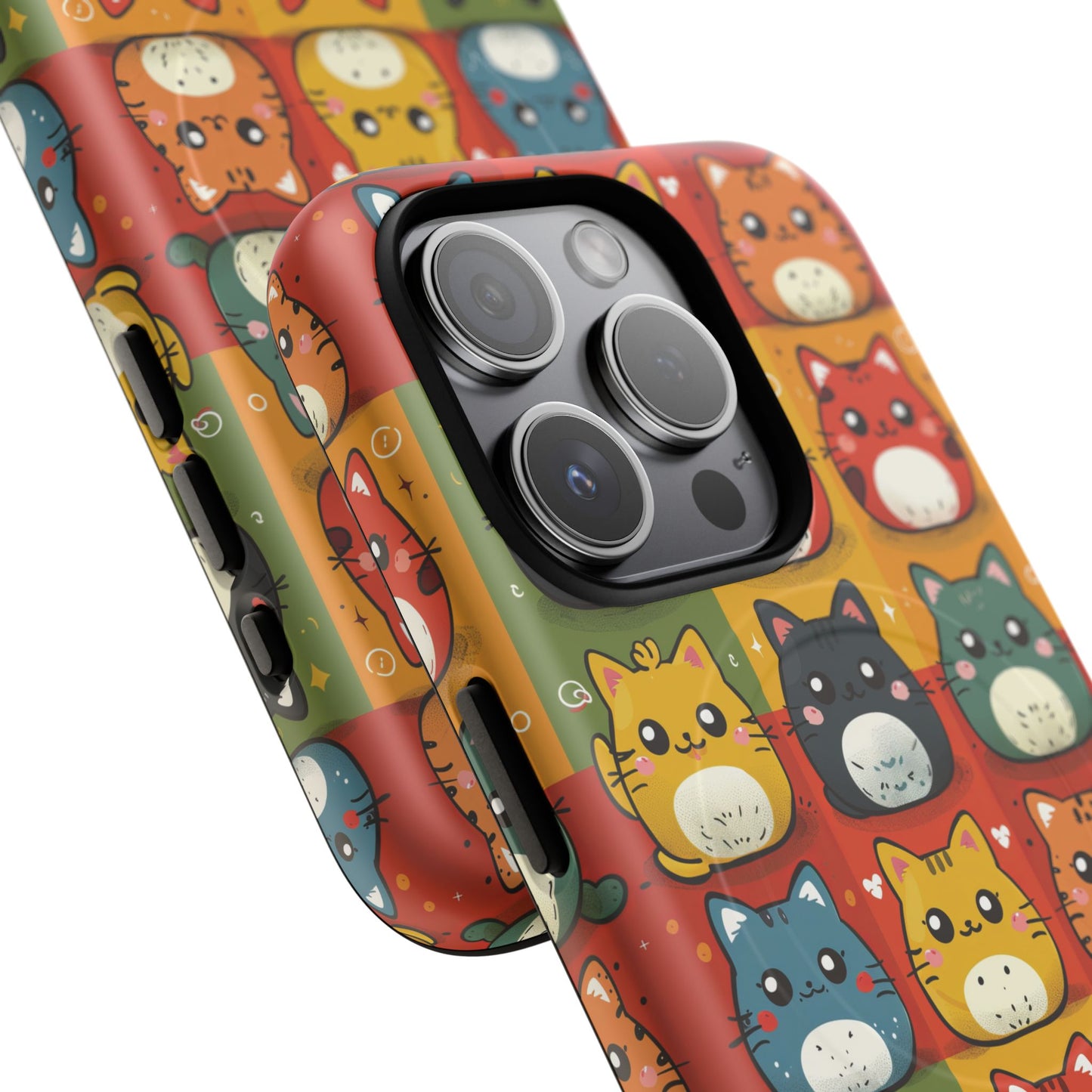 Cute Kawaii Cat iPhone Case, Tough Magnetic iPhone Case, Animal Lover Gift, Kawaii iPhone Cover, Fun Cat Design