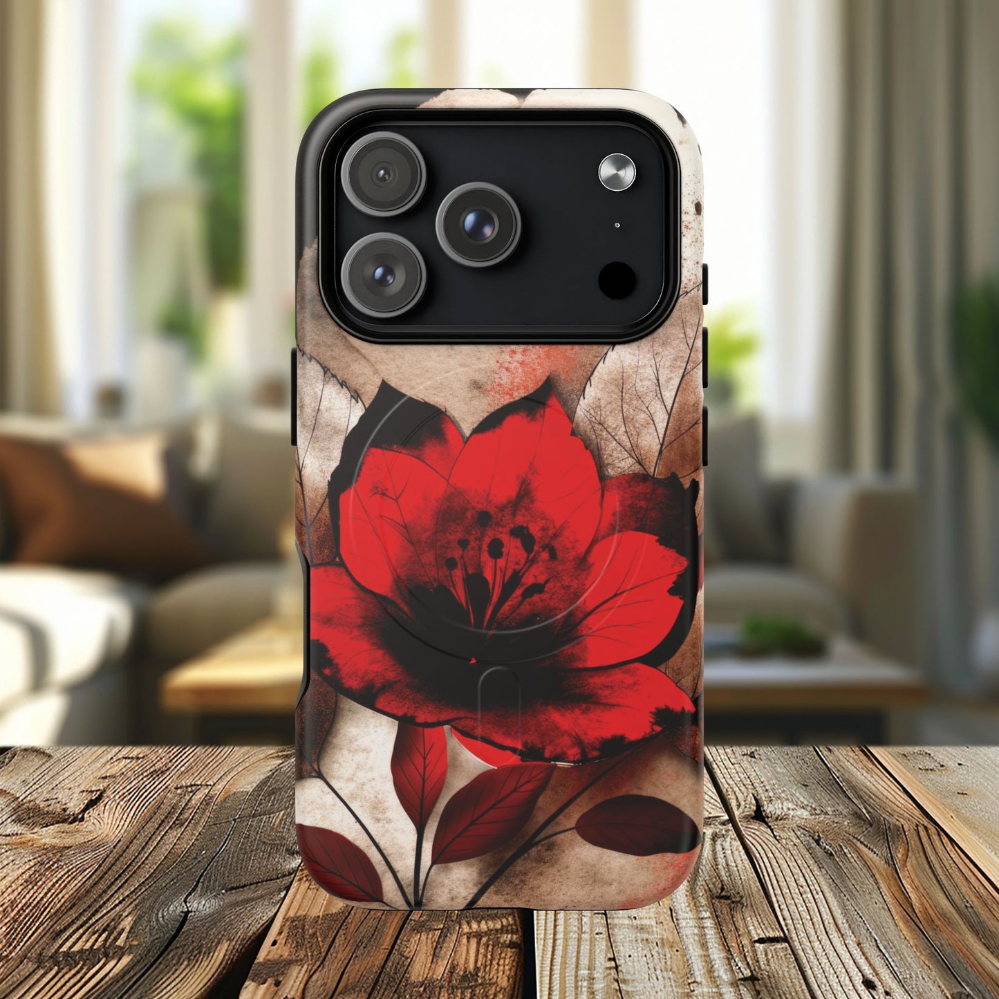 Velvet Petal Storm Tough iPhone Magnetic Cases - Stylish Protection for Your Device, Gift for Nature Lovers, Ideal for Birthdays, Holidays