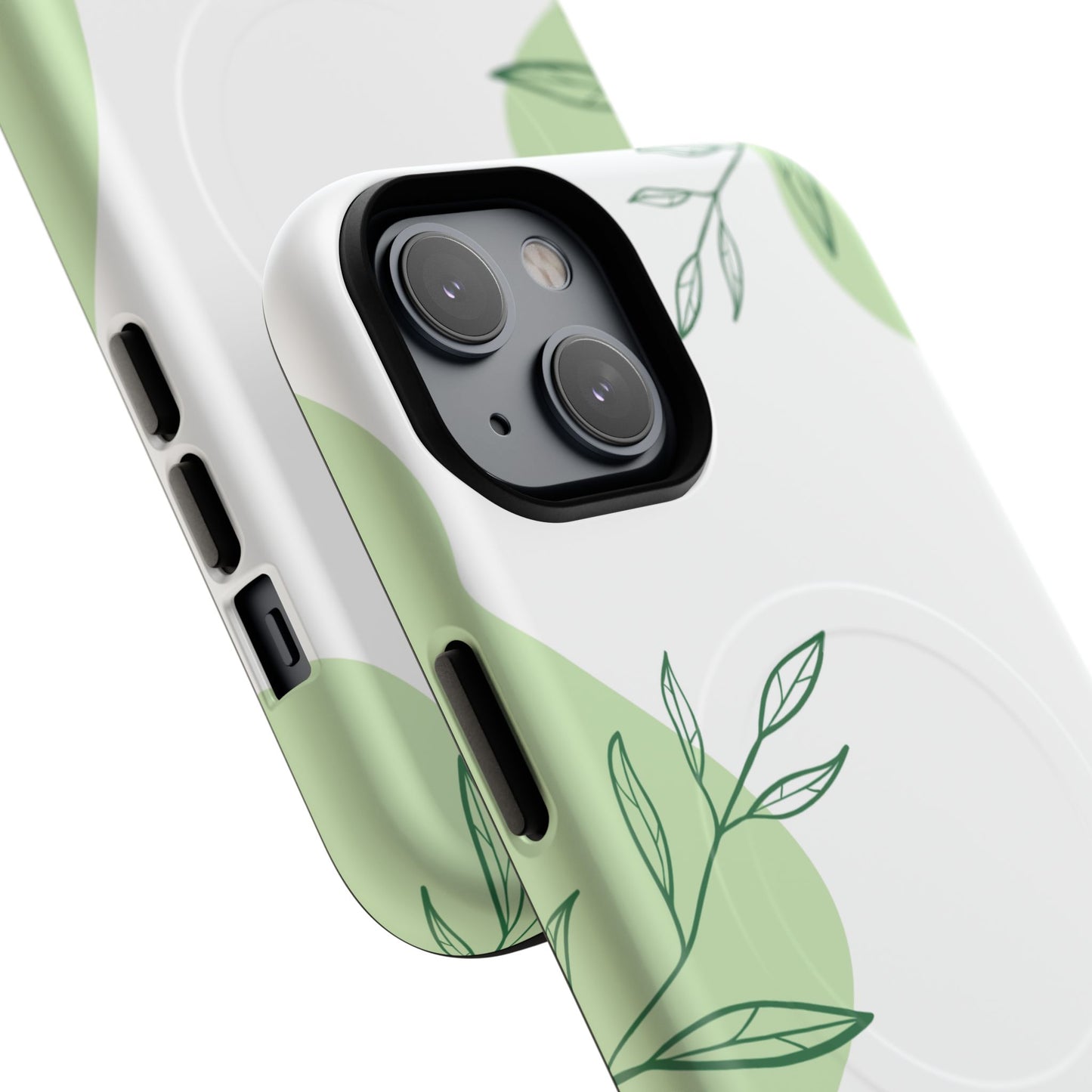 Stylish Tough iPhone Magnetic Cases with Leaf Design, iPhone Protection Cases, Greenery iPhone Covers, Eco-Friendly iPhone Accessories, Gift for Her.