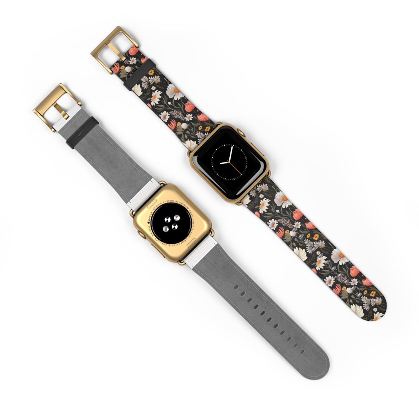 Blossom Elegance: Noir Garden Floral Watch Band - Stylish Floral Design for Smartwatches