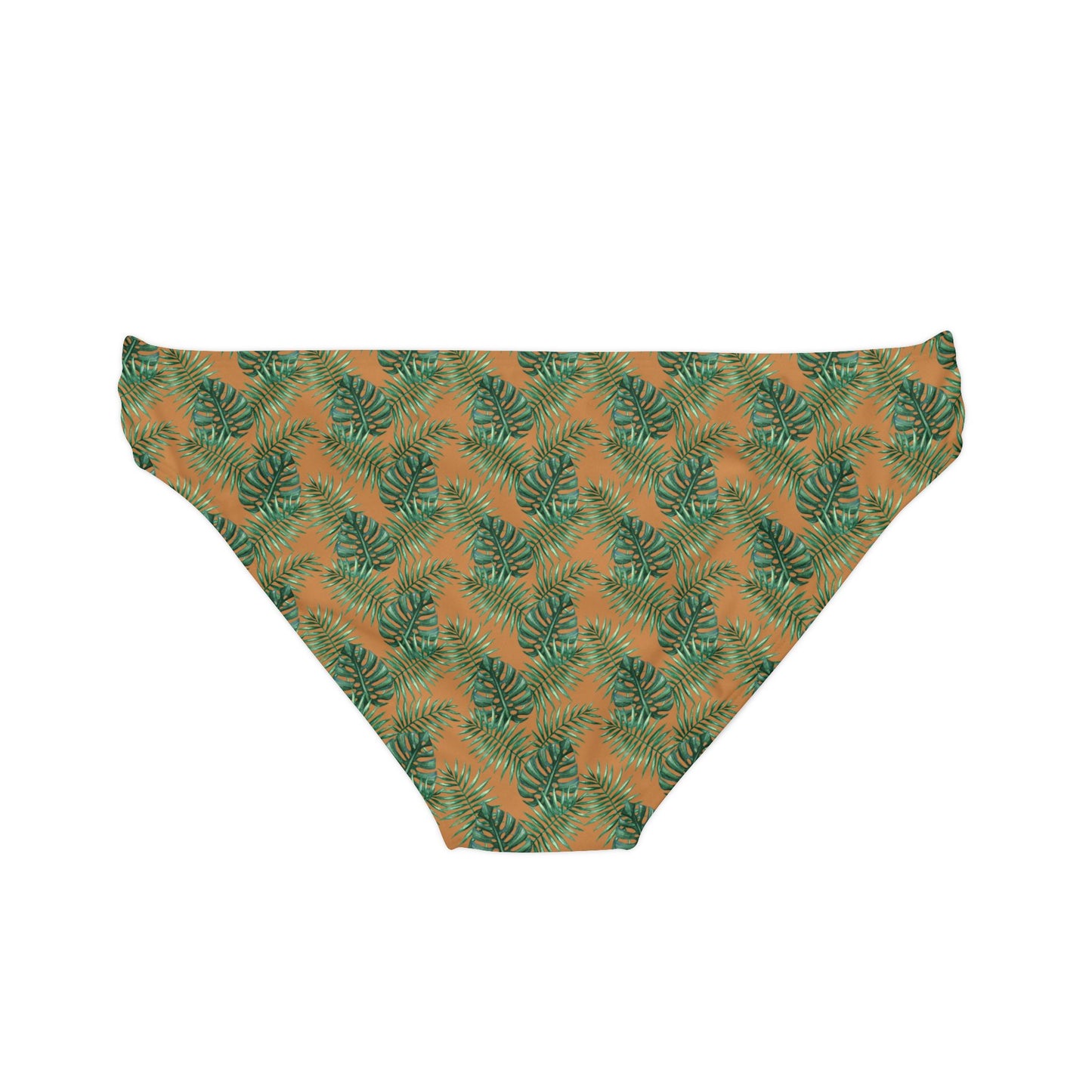 Brown Tropical Bliss Loop Tie Side Bikini Bottom (AOP)