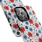 Patriotic Floral Dreams Tough Magnetic iPhone Cases, Durable, Stylish, Gift for Her, Protective Phone Cover, Spring Floral Design
