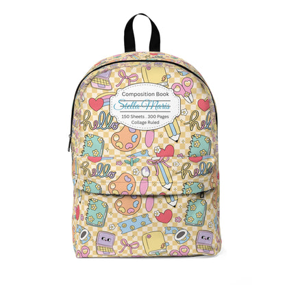 Personalized Doodle Daydream Composition Book Inspired Colorful Kids' Backpack, School Bag, Fun Pattern Backpack, Cute Child's Rucksack, Composition Backpack, Unique School Supplies